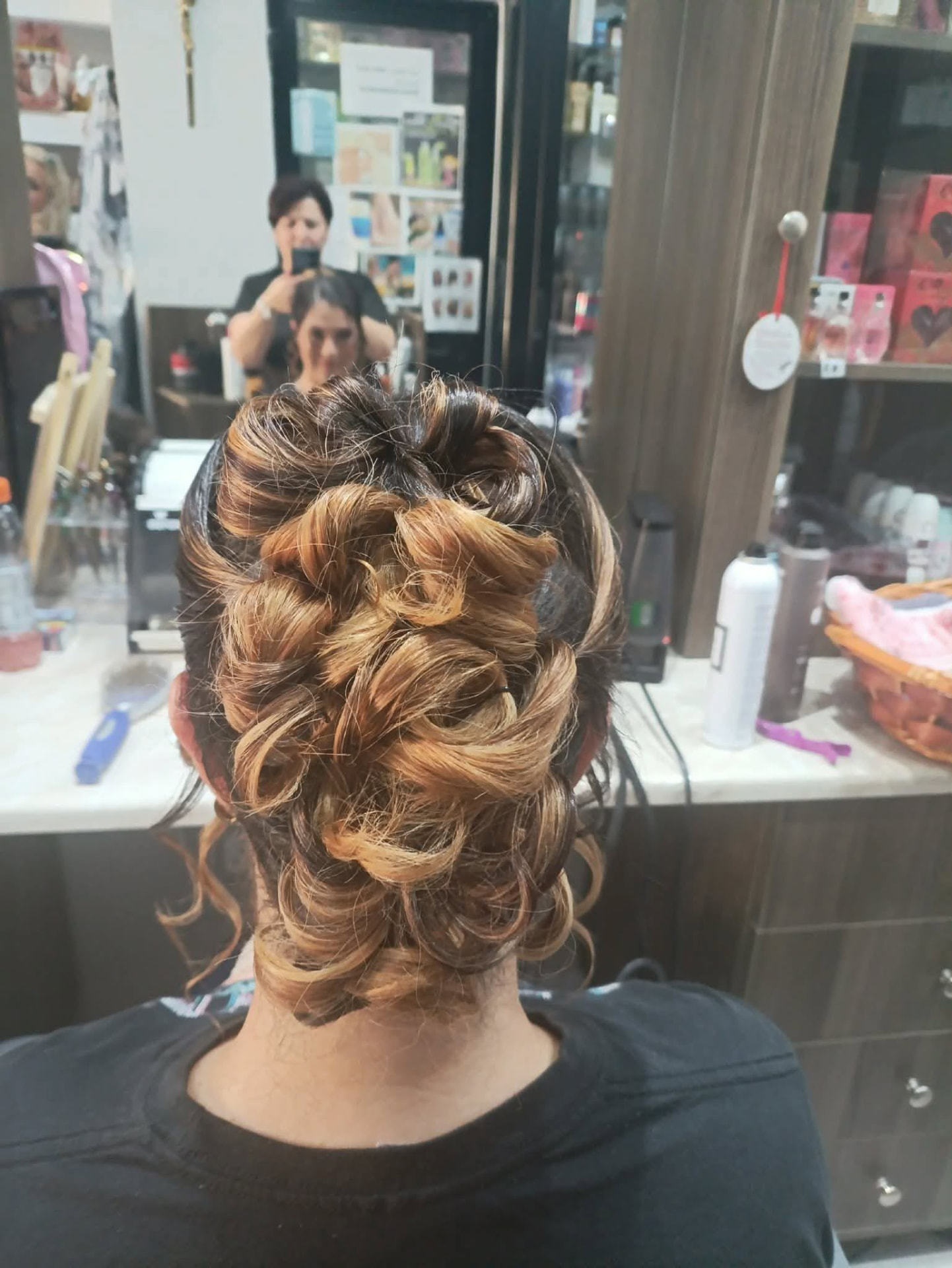 Intricate curly updo hair transformation